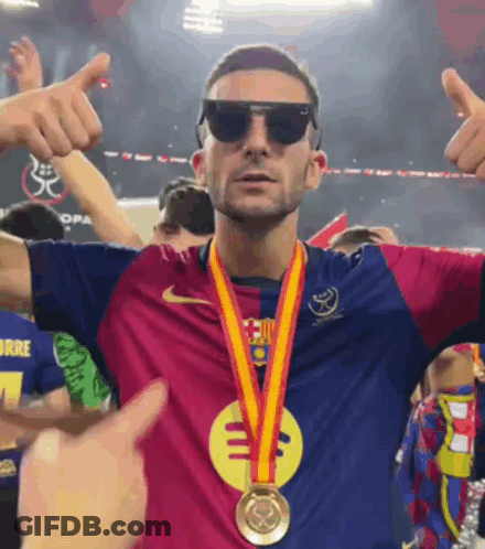 Man With Sunglasses And Medal Giving Thumbs Up GIF