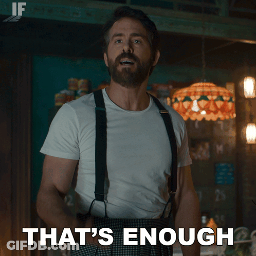 Man With Suspenders And Beard Says That's Enough GIF