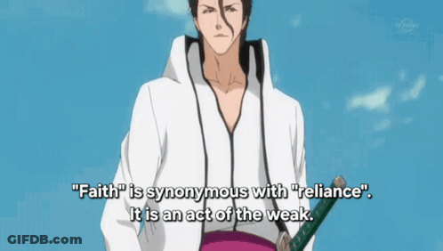 Man With Sword Faith Is Synonymous With Reliance GIF