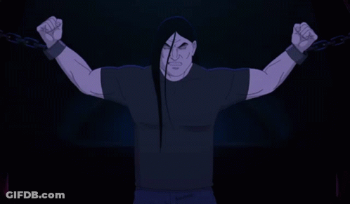Man With Sword In Snow Looking Up GIF