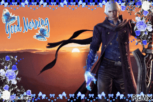 Man With Sword Saying Good Morning GIF