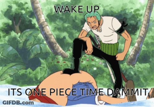 Man With Sword Saying Wake Up Its One Piece Time Dammit GIF