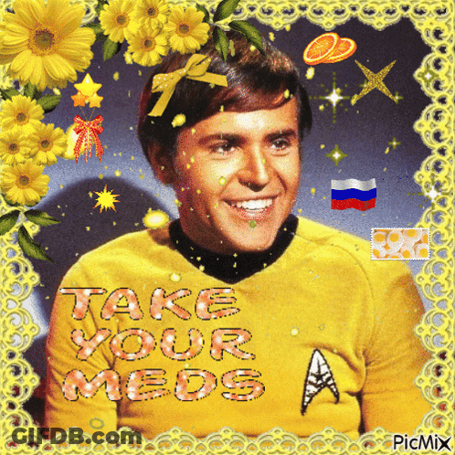 Man With Take Your Meds Shirt GIF