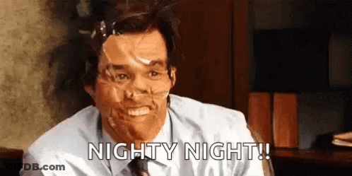 Man With Tape On Face Smiling Nighty Night GIF