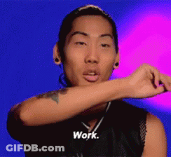 Man With Tattoo In Black Shirt Saying Work GIF