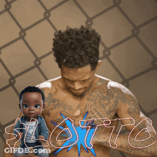 Man With Tattoo Next To Baby Saying Lotto GIF