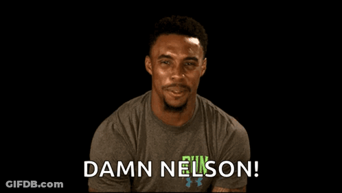 Man With Tattoo Saying Damn Nelson GIF