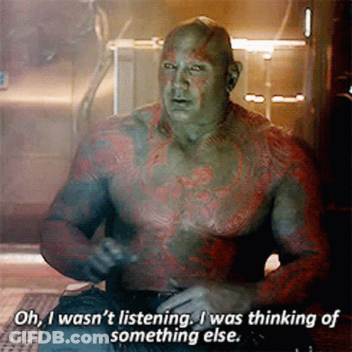 Man With Tattoo Saying I Wasn't Listening GIF