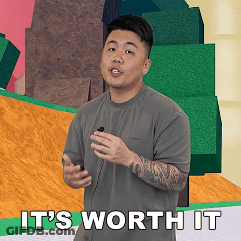 Man With Tattoo Saying It's Worth It Holding Mic GIF