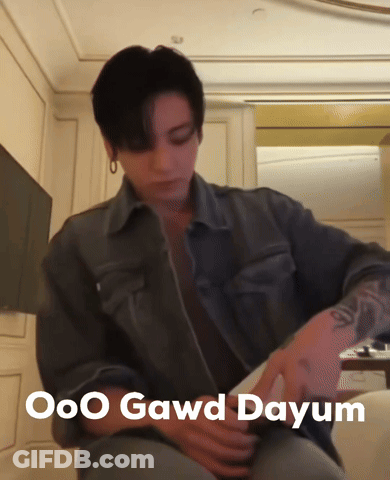 Man With Tattoo Wearing O O Gawd Dayum Shirt GIF