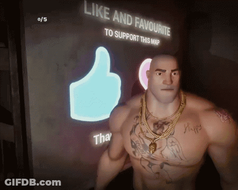 Man With Tattoos In Front Of Like And Favourite Sign GIF