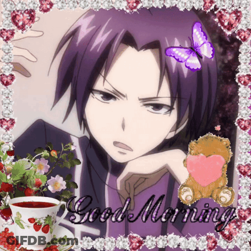 Man With Tea Saying Good Morning GIF