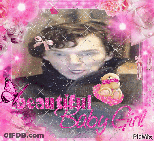 Man With Teddy Bear Saying Beautiful Baby Girl GIF