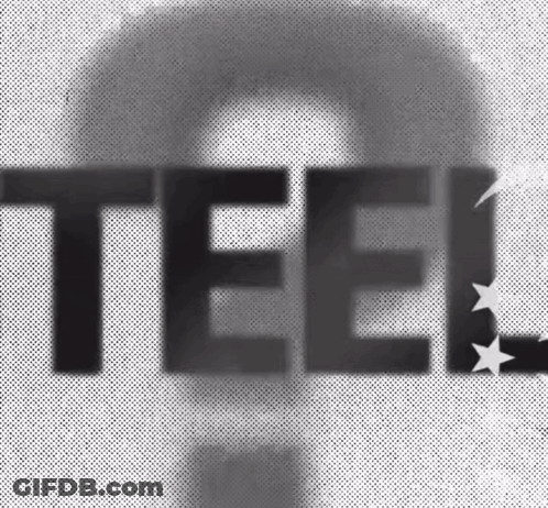 Man With Teel Word In Foreground GIF