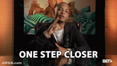 Man With Text One Step Closer GIF