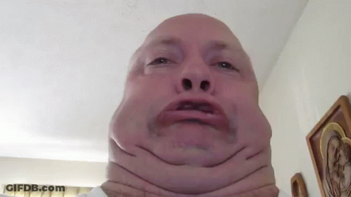 Man With Thick Neck Making Funny Face GIF
