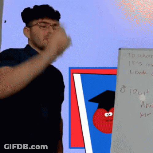 Man With To Whom It's Me Look Board GIF