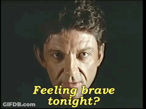 Man With Tongue Out Feeling Brave Tonight GIF