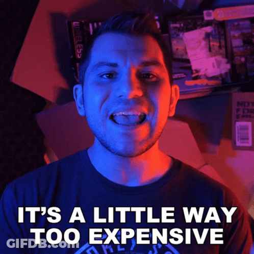 Man With Tongue Out Saying It's A Little Way Too Expensive GIF