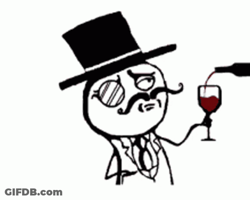 Man With Top Hat And Mustache Pouring Wine GIF