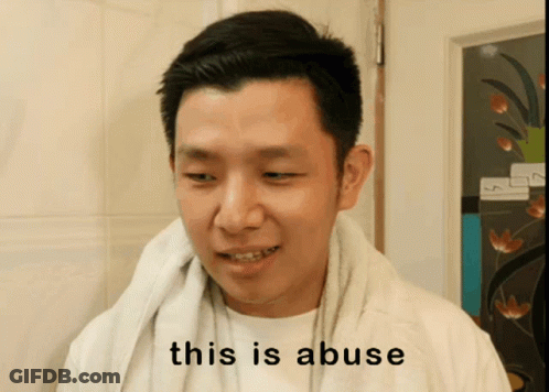 Man With Towel Saying This Is Abuse GIF
