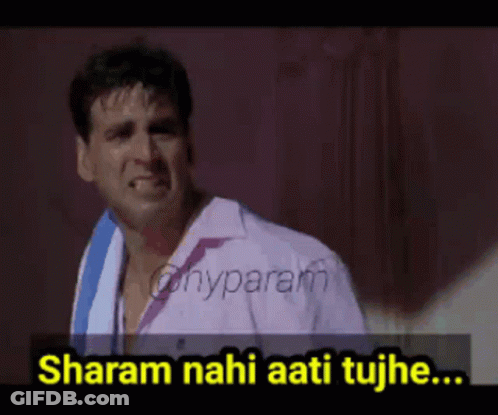 Man With Towel Sharam Nahi Aati Tujhe GIF