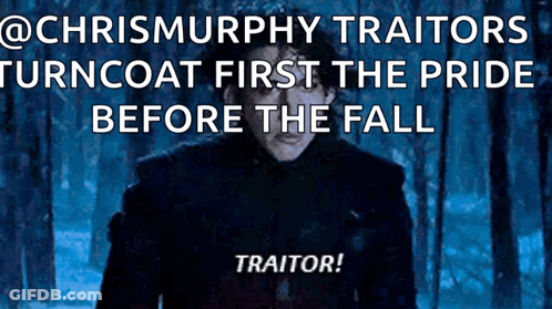 Man With Traitor Text GIF