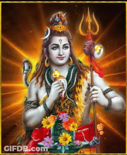 Man With Trident And Flowers GIF