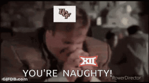 Man With UCF Logo Says You're Naughty GIF
