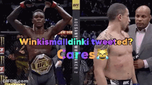 Man With UFC Belt Next To Man With Microphone GIF