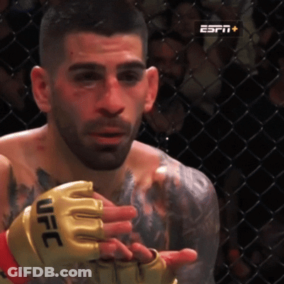 Man With UFC Gloves In Boxing Ring GIF