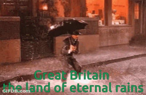 Man With Umbrella Great Britain Land Of Eternal Rains GIF