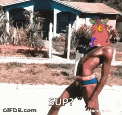 Man With Unicorn Head Saying Sup GIF