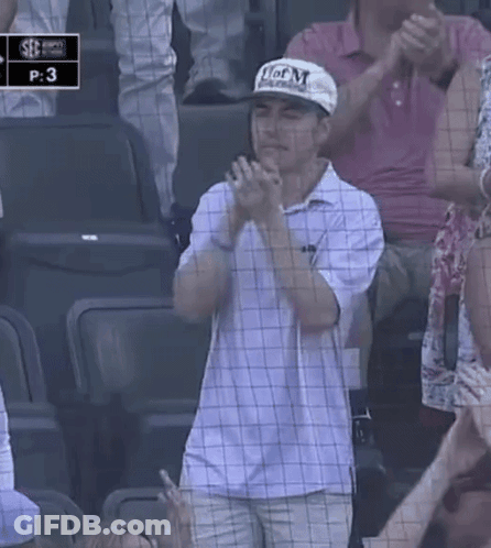 Man With Uofm Applauds Hat GIF