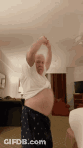Man With Very Large Belly GIF