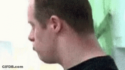 Man With Very Long Neck Close Up GIF