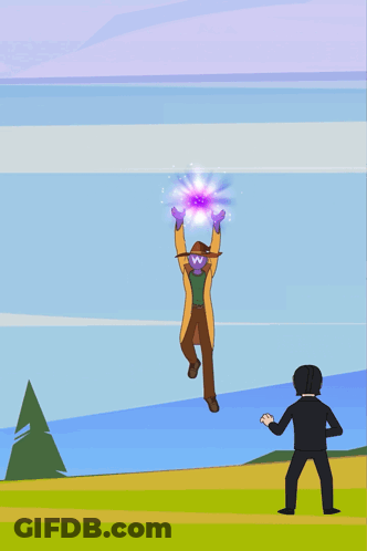 Man With W Hat Flying GIF