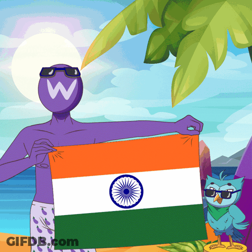 Man With W On Head Holding Flag GIF