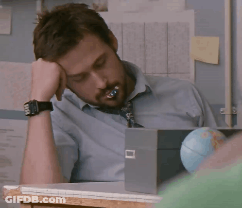 Man With Watch Hand On Face GIF