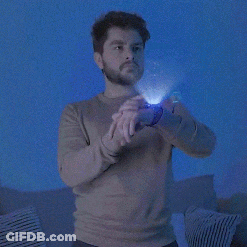 Man With Watch Looking At World Map GIF