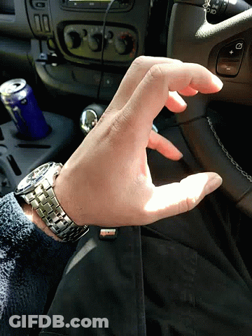 Man With Watch Sitting In Car With Soda GIF