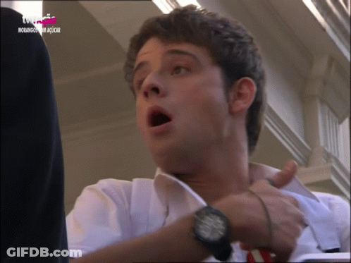 Man With Watch Surprised By TV Saying Lmh GIF
