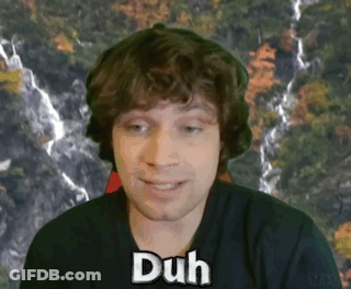 Man With Waterfall And Duh Shirt GIF
