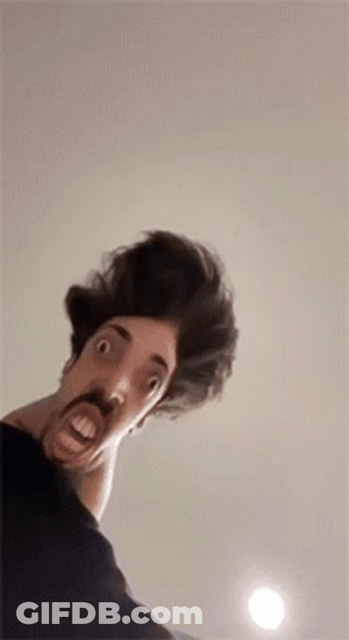 Man With Weirdo Face Filter GIF