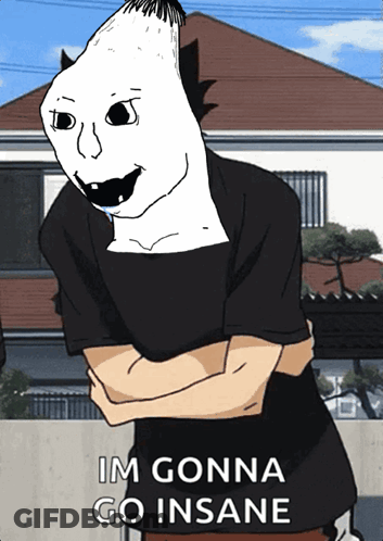 Man With White Face Saying Im Gonna Go Insane GIF