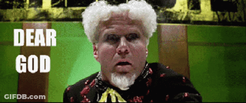 Man With White Hair And Beard Saying Dear God GIF