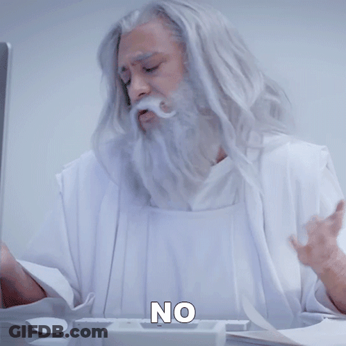 Man With White Hair And Beard Sitting At Desk Saying Por Supuesto GIF