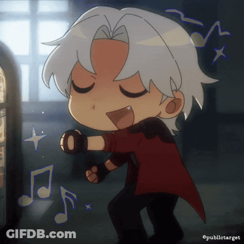 Man With White Hair Dancing In Front Of Vending Machine GIF