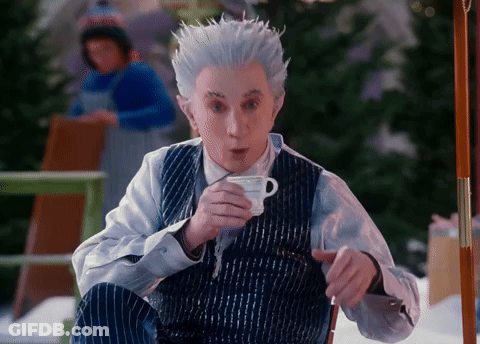 Man With White Hair Drinking Tea GIF