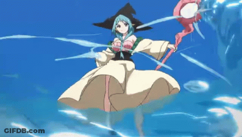 Man With White Hair Holding Sword In Air GIF